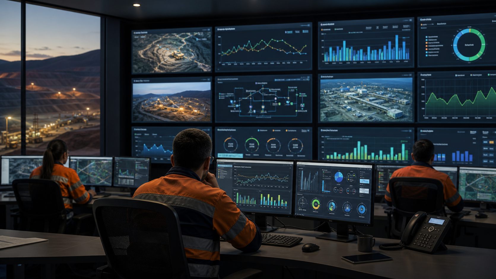 Control room monitoring deployed mine infrastructure