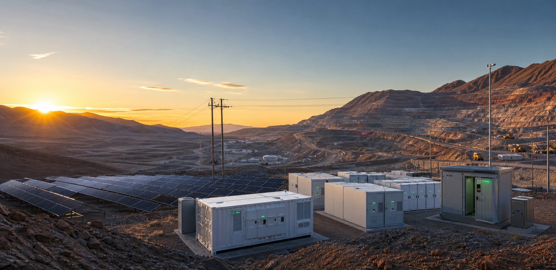 Mine energy infrastructure in a remote industrial landscape