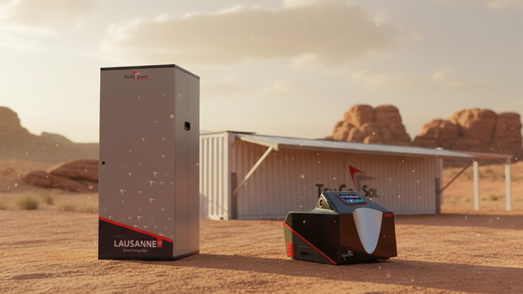 TellCo Lausanne, Lugano, and ConSOL platforms in remote desert terrain