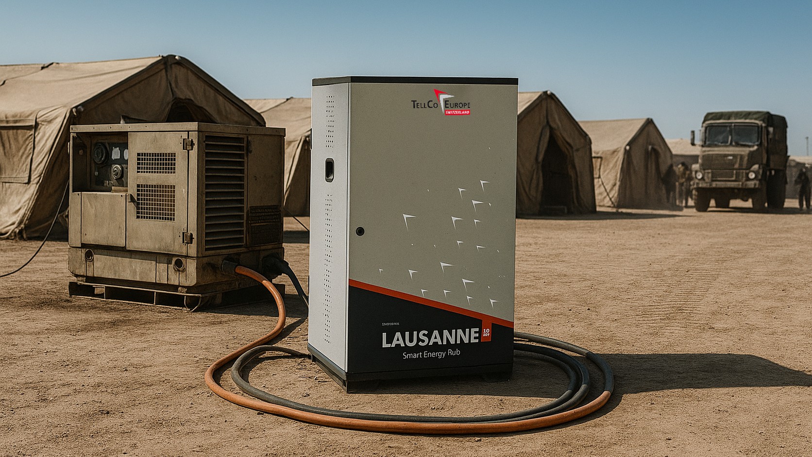 TellCo Lausanne generator and energy system in a field setting
