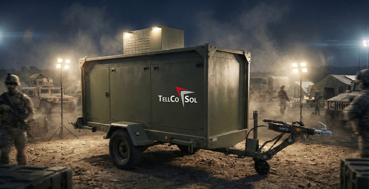 TellCoSOL Lugano mobile power trailer lighting a remote worksite