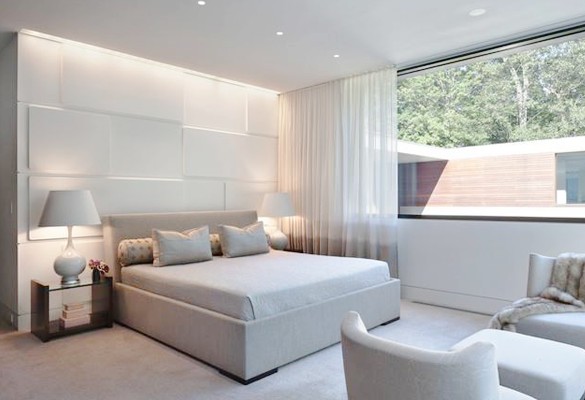 a bedroom with led recessed lighting