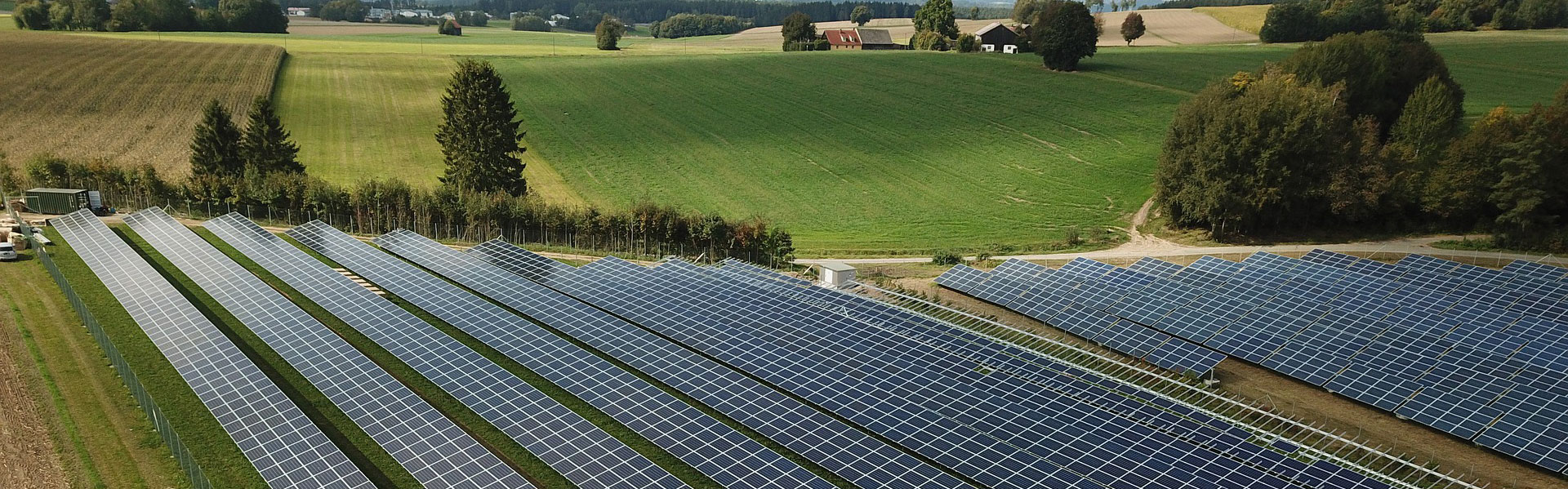 solar panels on a field