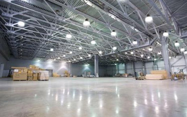 Indoor LED lights in the warehouse