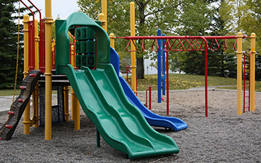 Outdoor LED lights on playgrounds